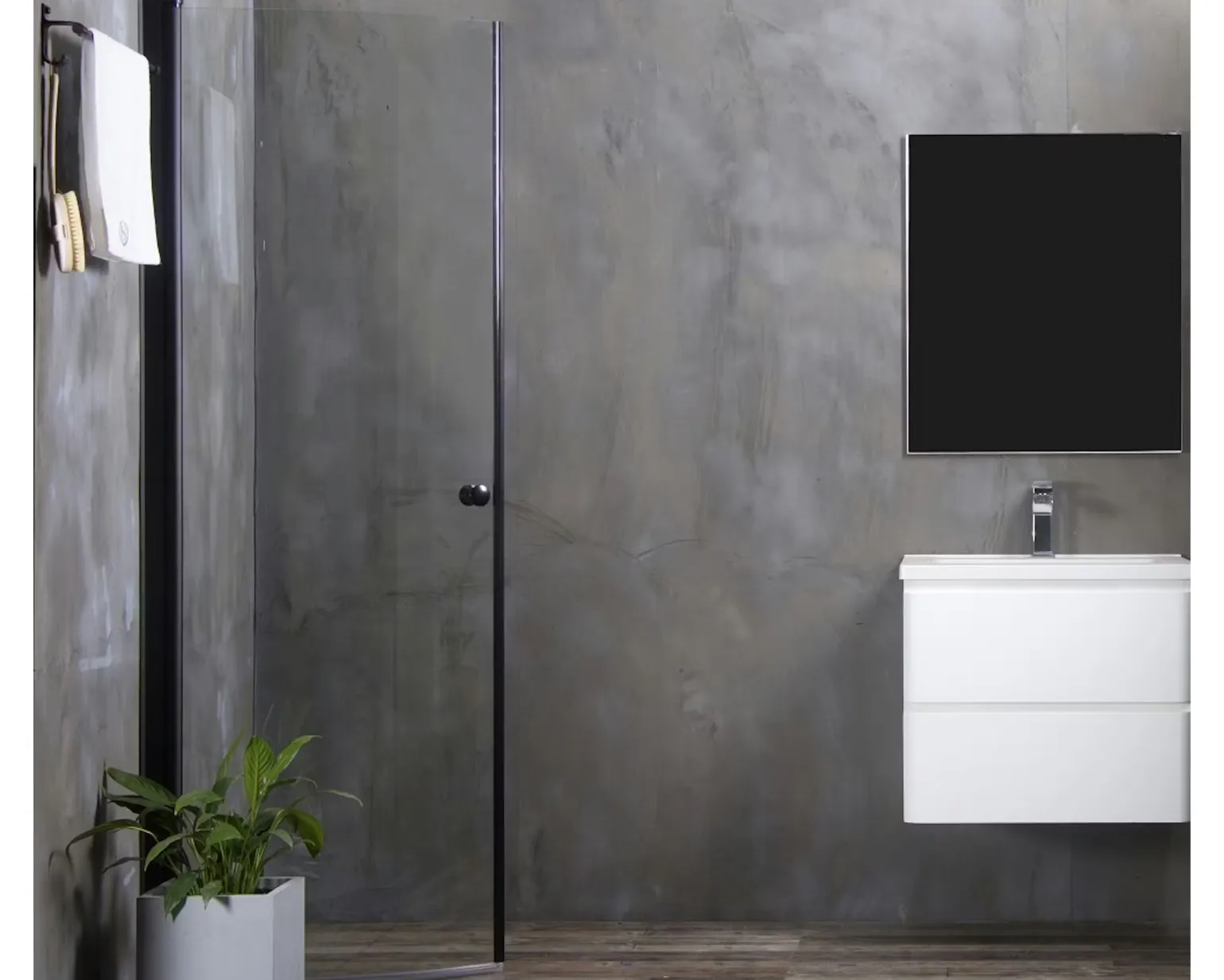 Bathlife Mångsidig duschdörr 45° svart