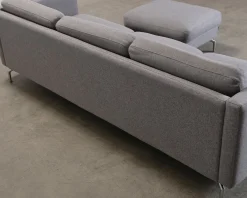 BoConcept Osaka 3-sits soffa med fotpall grå
