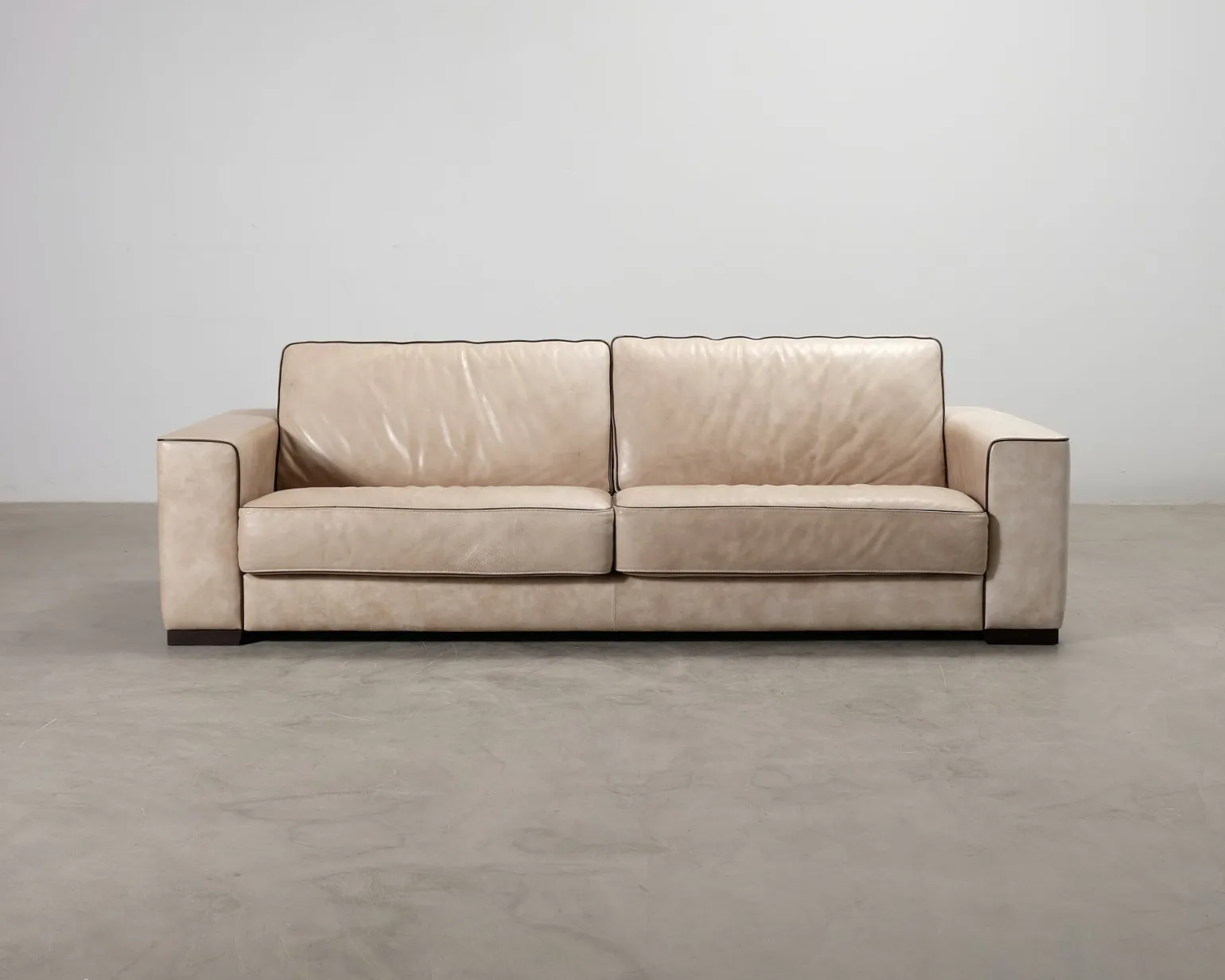 Boknäs 2,5-sits lädersoffa beige