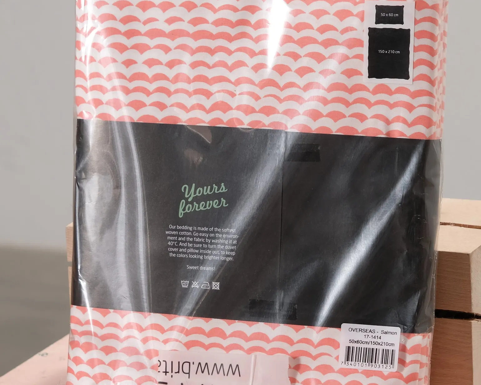 Brita Sweden Overseas Salmon påslakanset 150 x 210 cm rosa