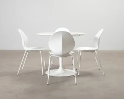 Calligaris matgrupp inkl. bord och 4 stolar vit