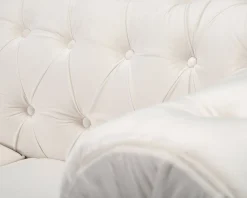 Chesterfield Lyx 3-sits sammetssoffa ljusbeige