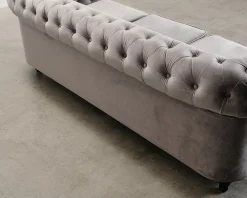 Chesterfield Lyx 3-sits soffa grå