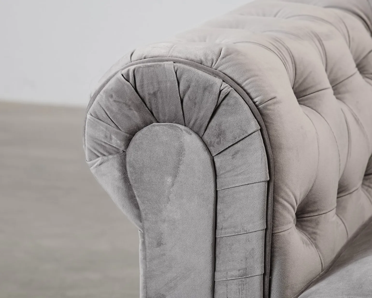Chesterfield Lyx 3-sits soffa grå