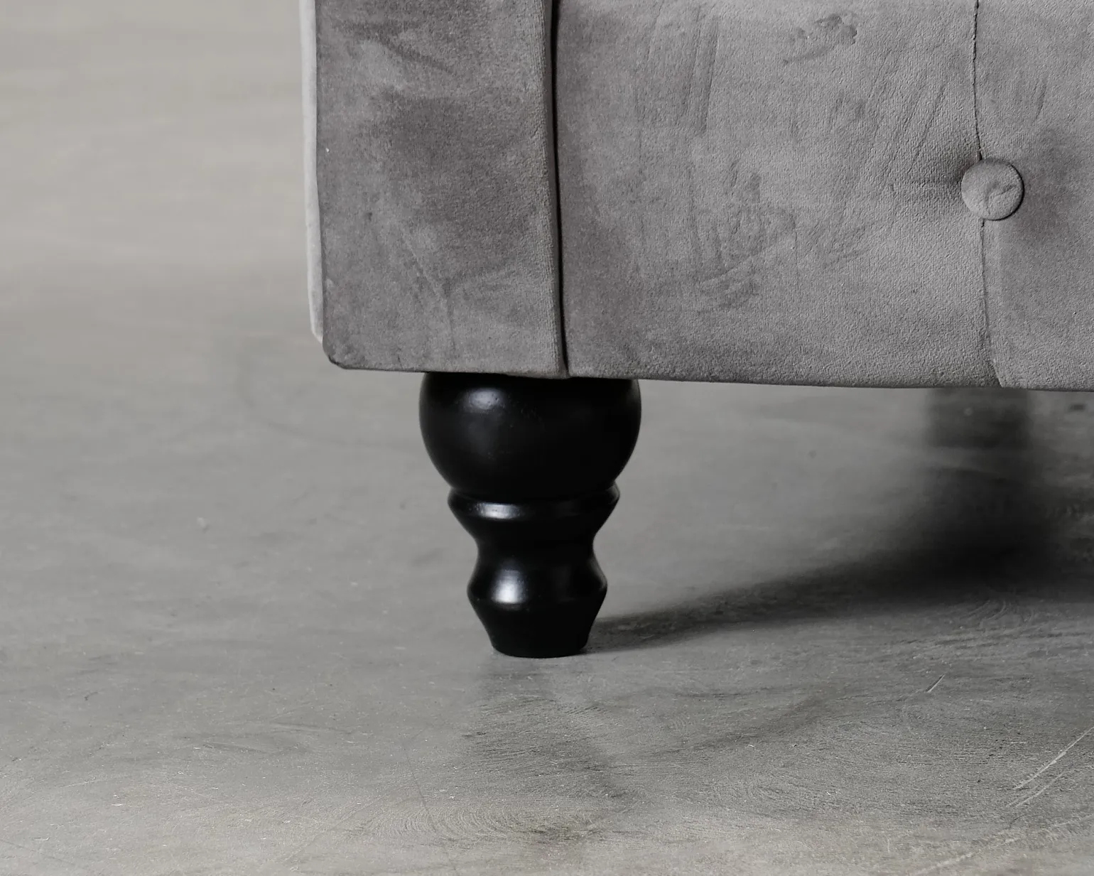 Chesterfield Lyx 3-sits soffa grå