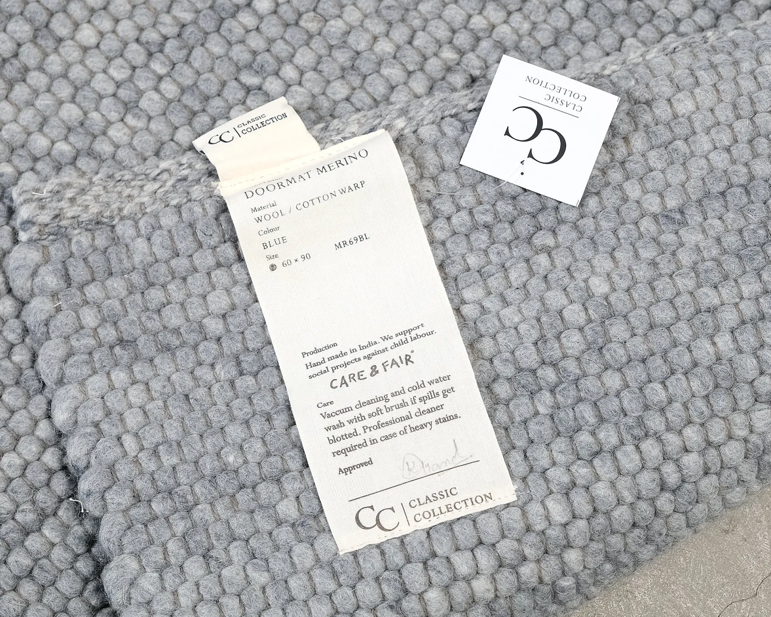 Classic Collection Merino entrématta 60 × 90 cm blå