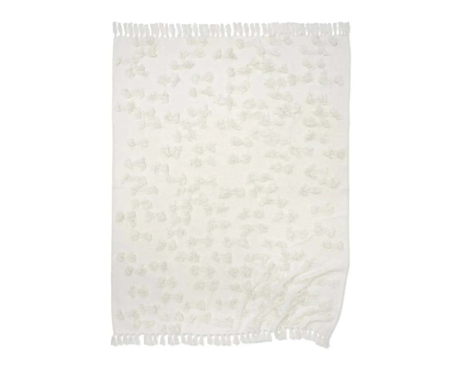 Classic Collection Pläd Rope filt 130 x 170 cm vit