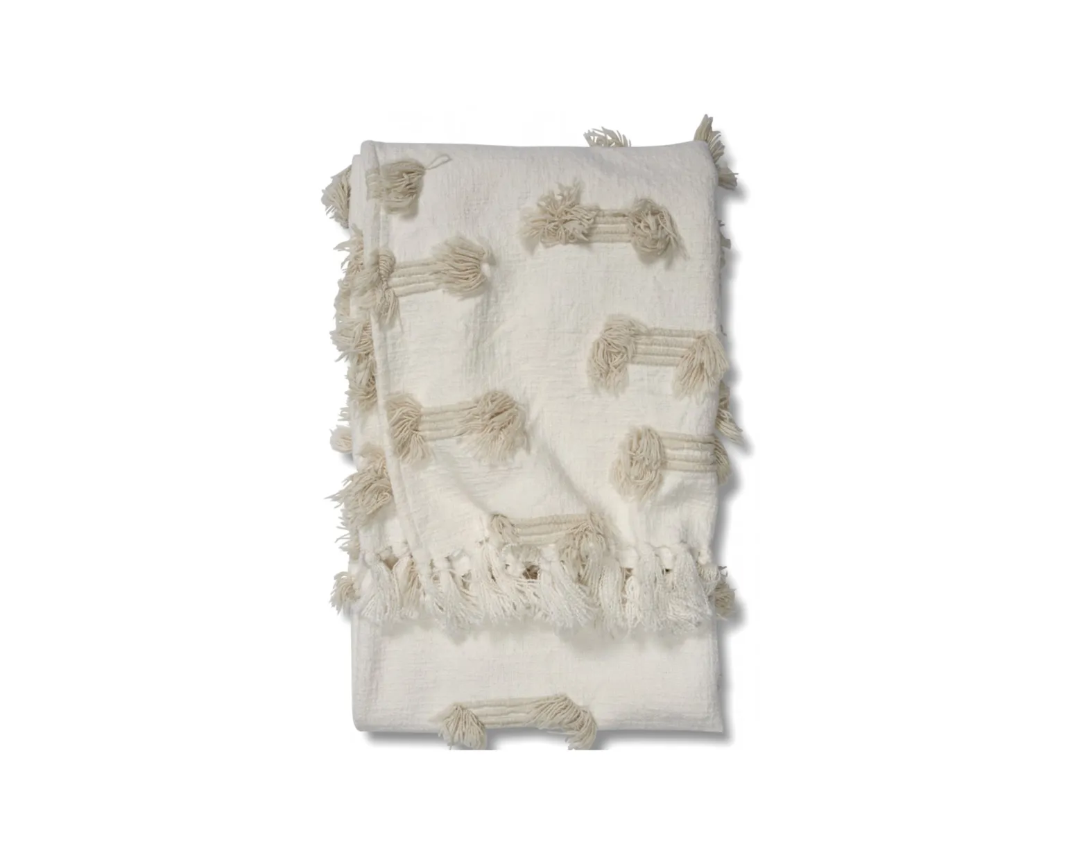 Classic Collection Pläd Rope filt 130 x 170 cm vit