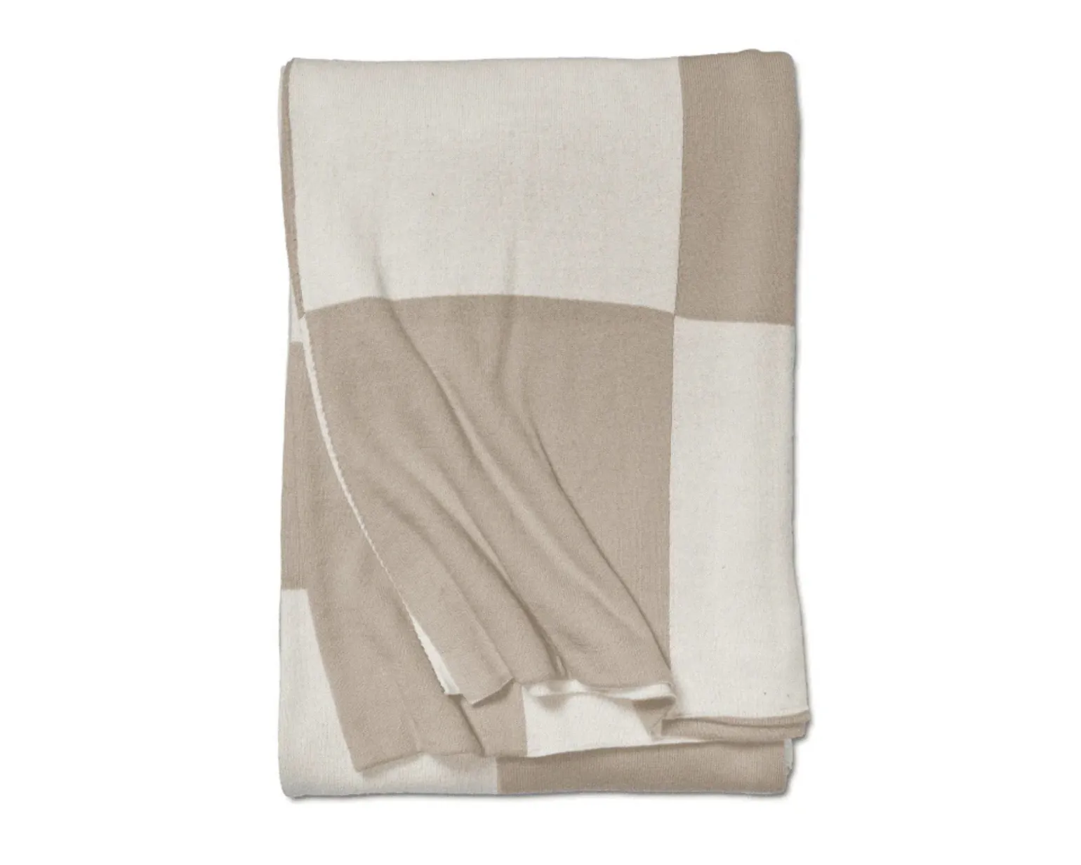Classic Collection Pläd Square filt 130 x 170 cm beige