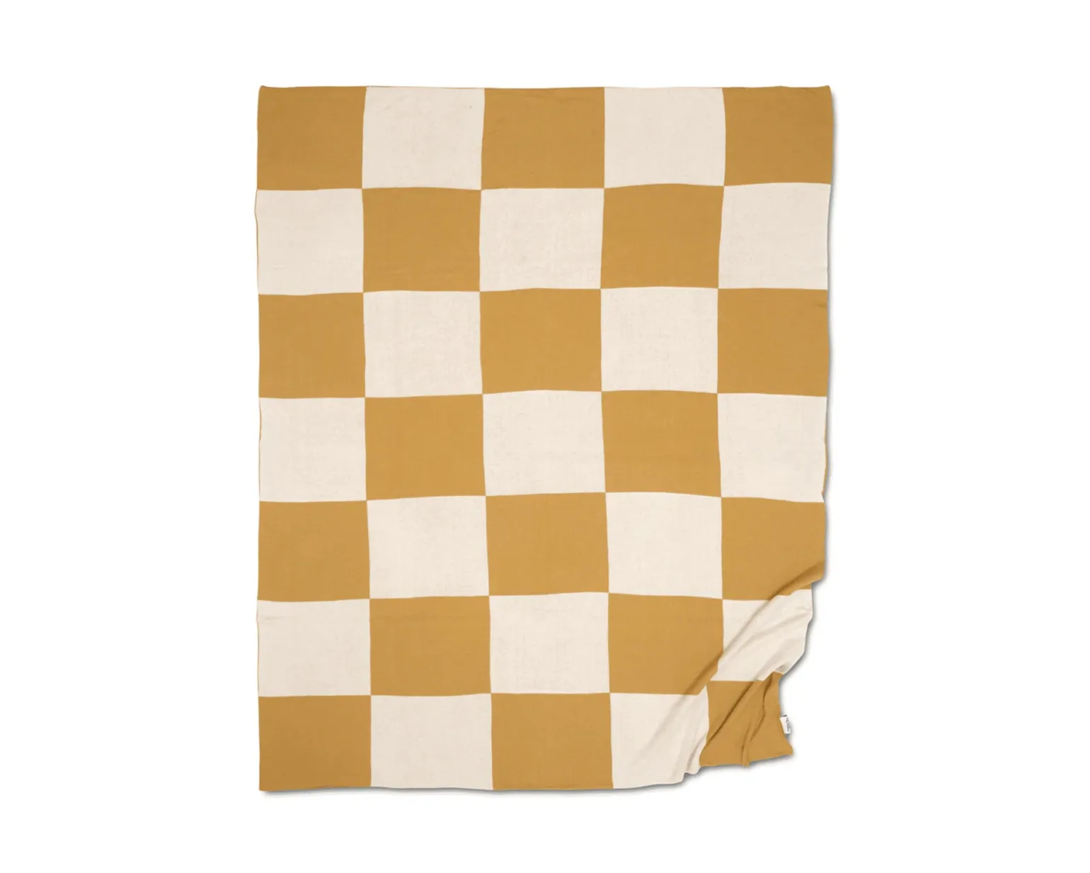 Classic Collection Pläd Square filt 130 x 170 cm gul