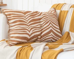Classic Collection Pläd Square filt 130 x 170 cm gul