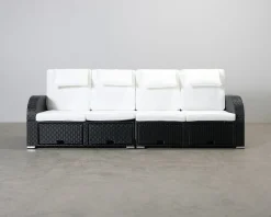 Comfort Garden 4-sits trädgårdssoffa svart / vit