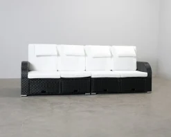 Comfort Garden 4-sits trädgårdssoffa svart / vit
