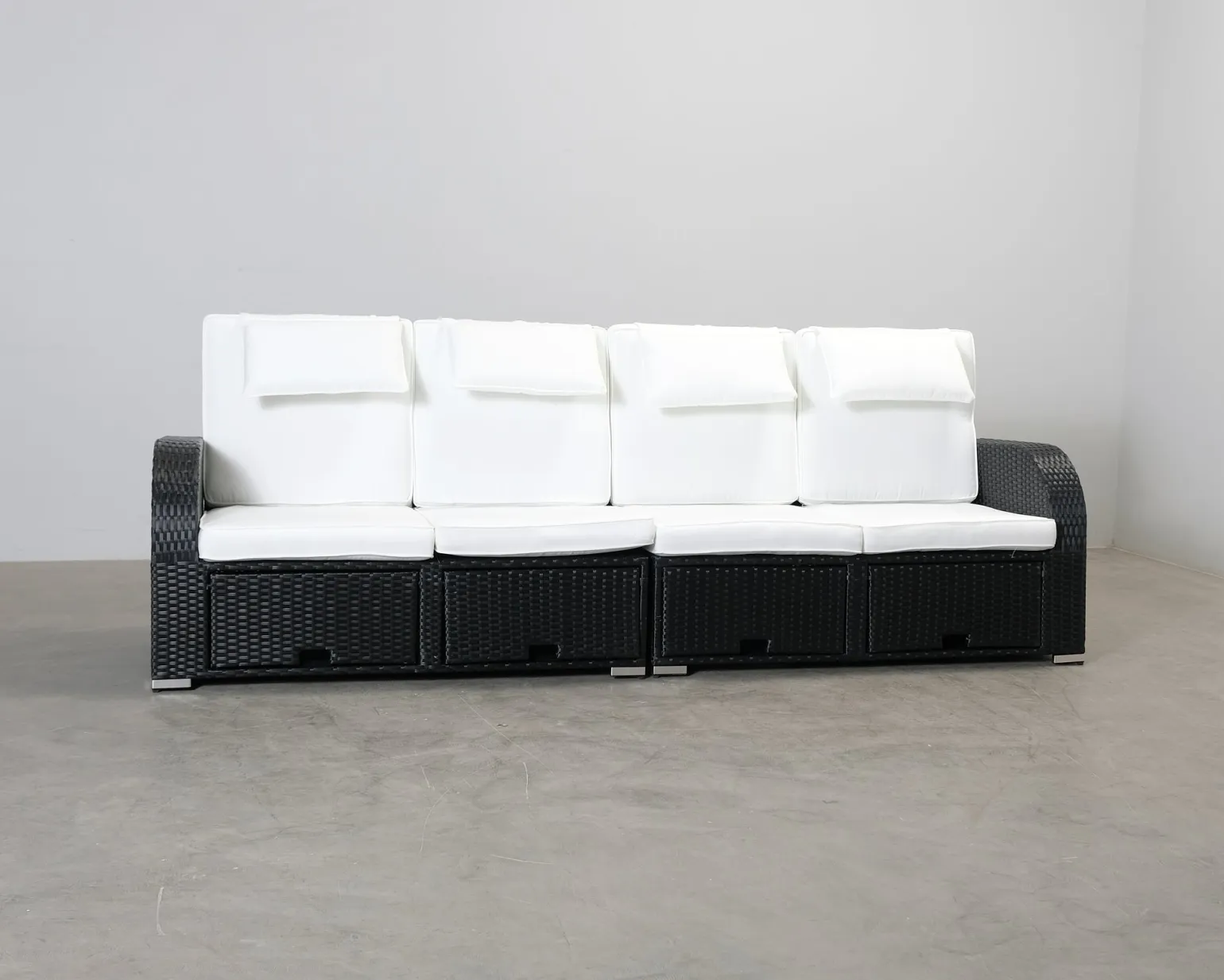 Comfort Garden 4-sits trädgårdssoffa svart / vit