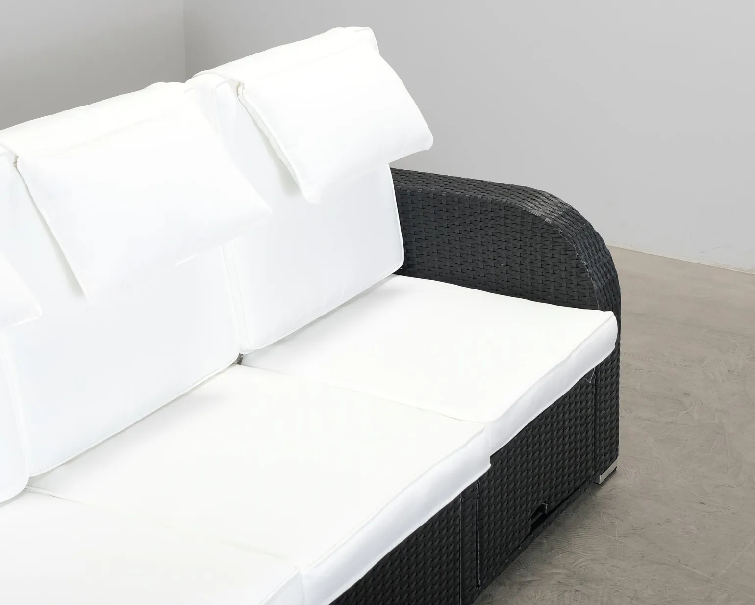 Comfort Garden 4-sits trädgårdssoffa svart / vit