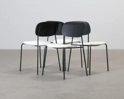 Decotique Note matstol svart / vit, set om 4