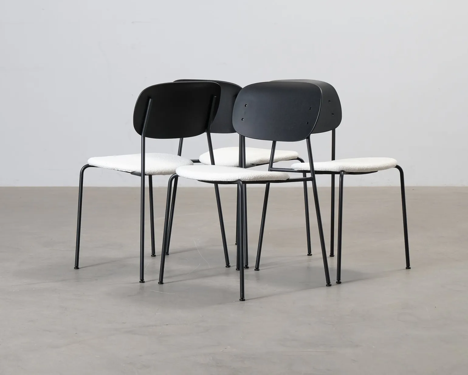 Decotique Note matstol svart / vit, set om 4