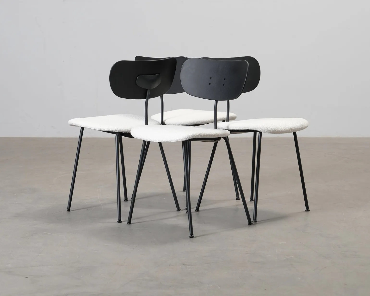 Decotique Note matstol svart / vit, set om 4