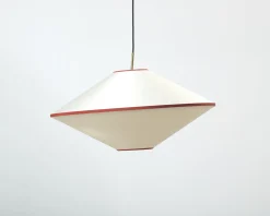 Edgeform Tafta pendellampa ø 65 cm röd / naturvit