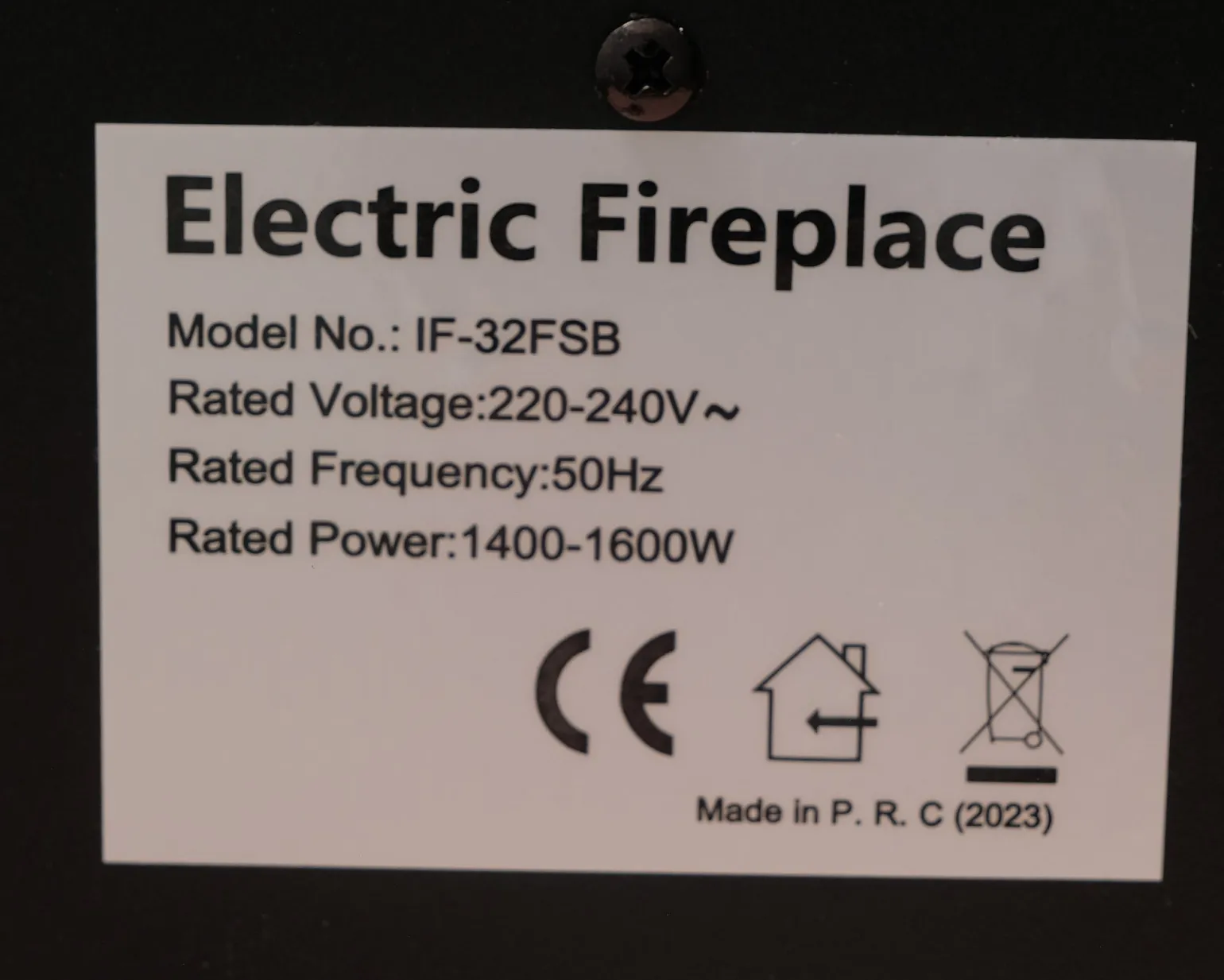 Elektrisk kamin svart