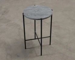 FeelDesign Bistro sidobord ø 38 cm grå marmor
