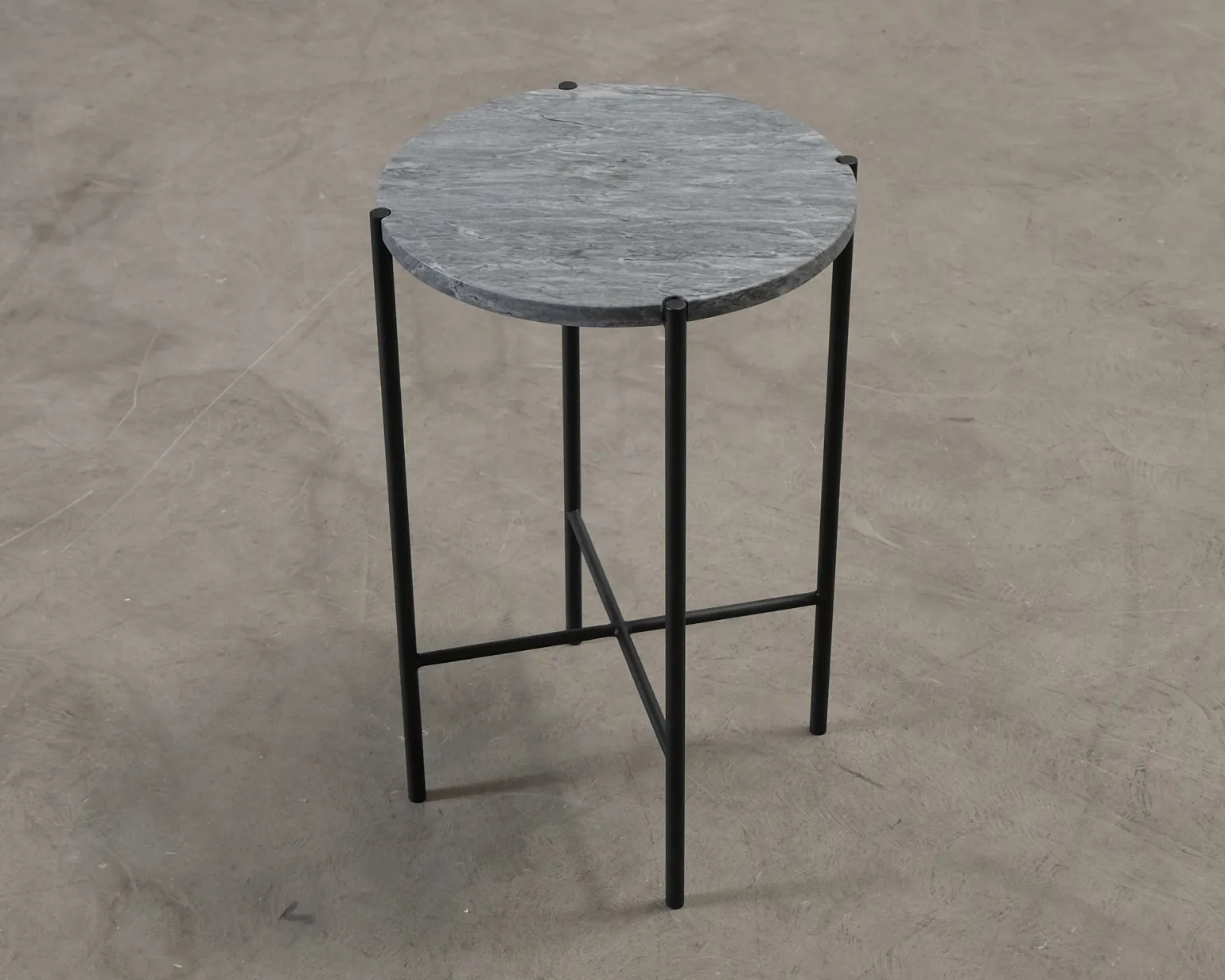 FeelDesign Bistro sidobord ø 38 cm grå marmor