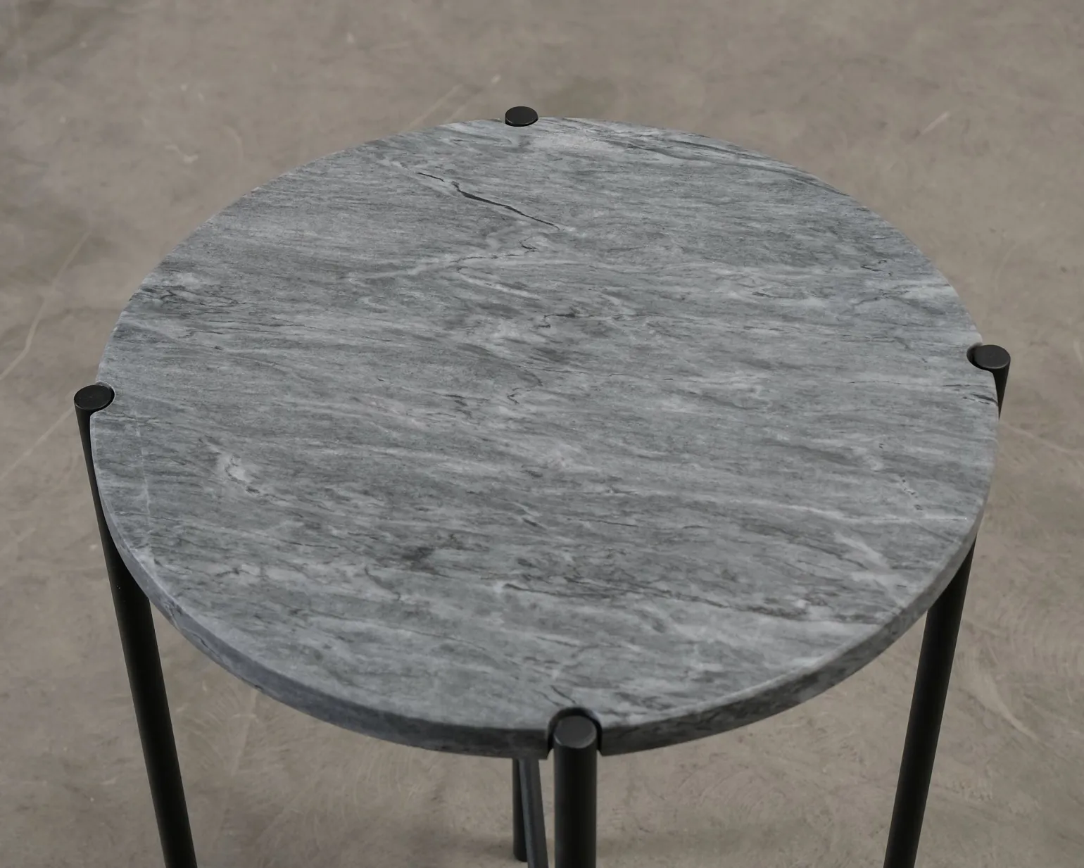 FeelDesign Bistro sidobord ø 38 cm grå marmor