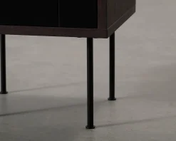 FeelDesign Straight nattduksbord svart / mörkbrun