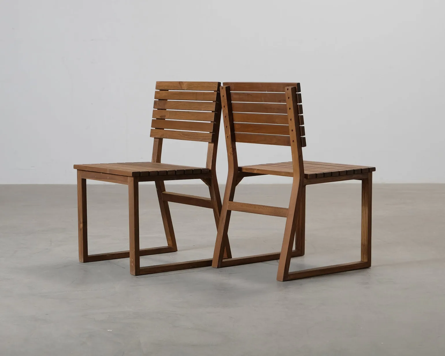 Feel Design Stripe trädgårdsstol teak, set om 2