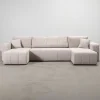 Flo 4-sits bäddsoffa med divan beige