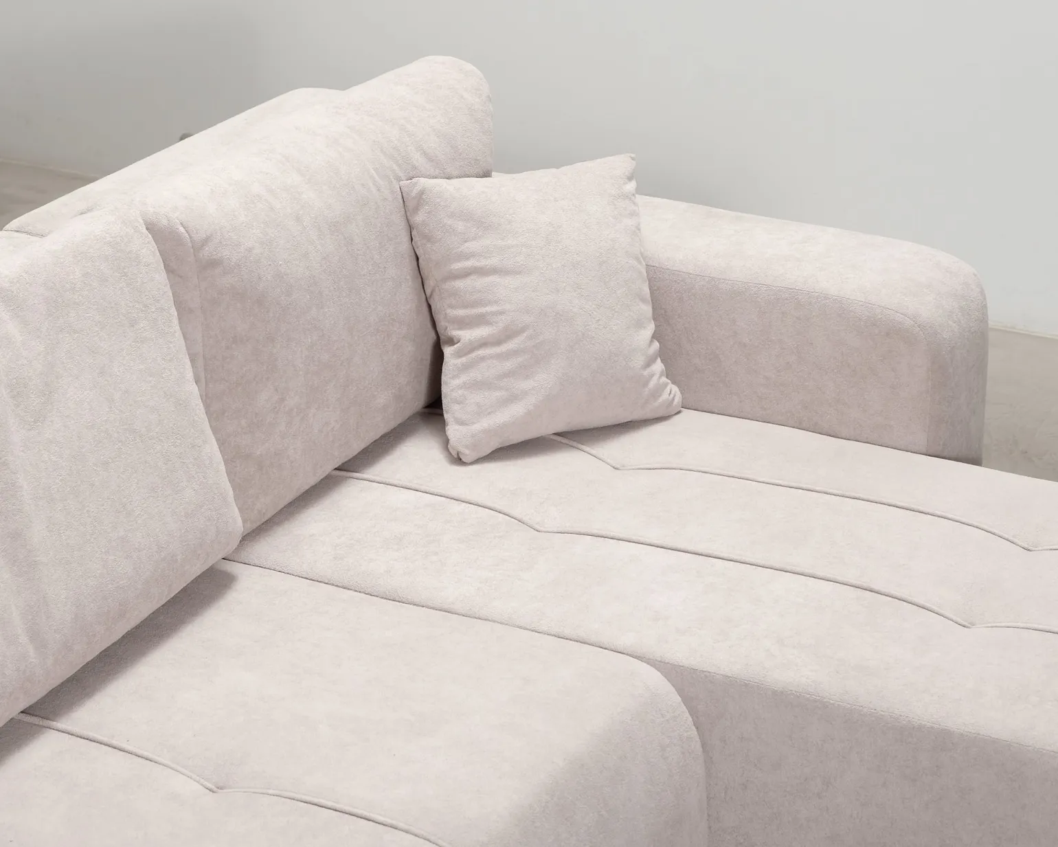 Flo 4-sits bäddsoffa med divan beige