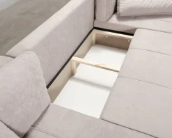 Flo 4-sits bäddsoffa med divan beige