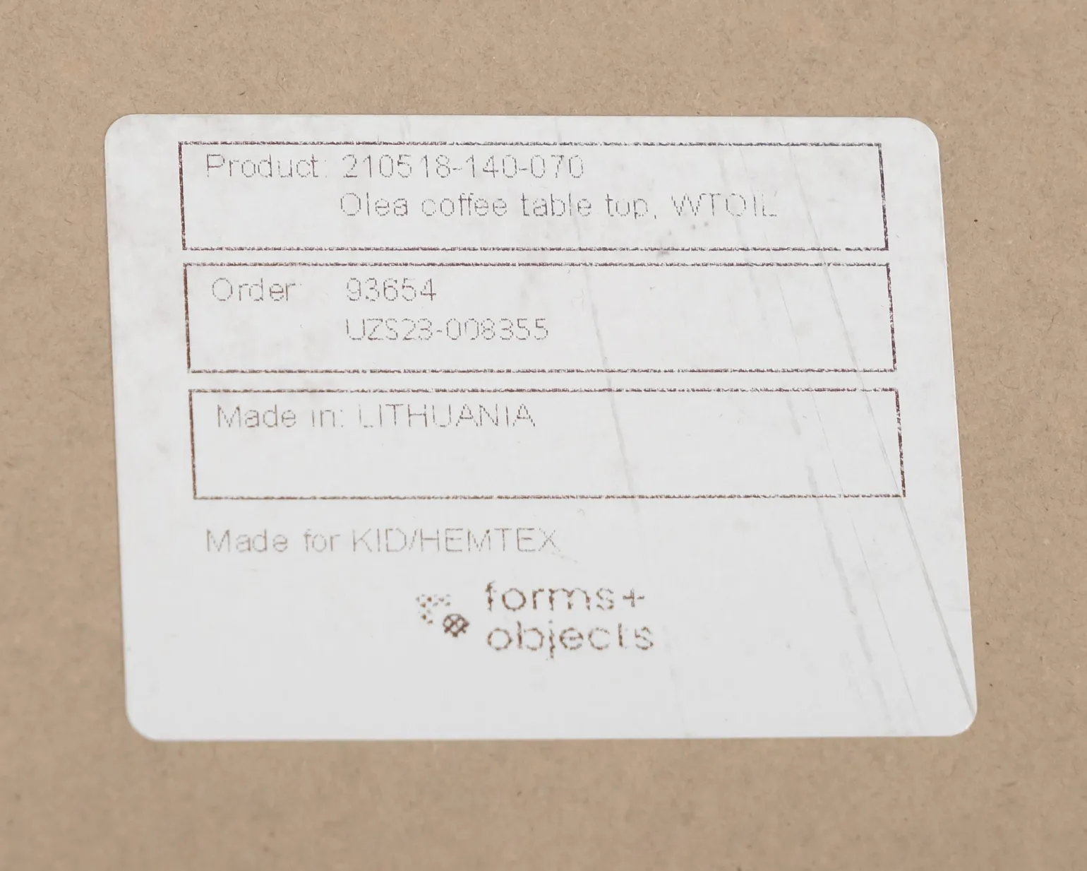 Forms & Objects Olea soffbord ek