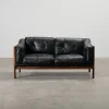 Futura Möbler Monte Carlo 2-sits vintage soffa svart läder