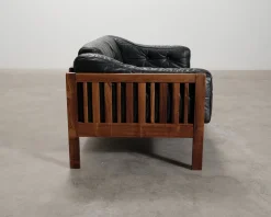 Futura Möbler Monte Carlo 2-sits vintage soffa svart läder