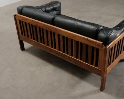 Futura Möbler Monte Carlo 2-sits vintage soffa svart läder
