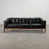 Futura Möbler Monte Carlo 3-sits vintage soffa svart läder