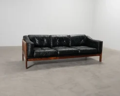 Futura Möbler Monte Carlo 3-sits vintage soffa svart läder