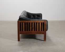 Futura Möbler Monte Carlo 3-sits vintage soffa svart läder
