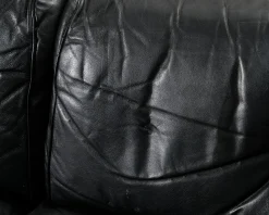 Futura Möbler Monte Carlo 3-sits vintage soffa svart läder