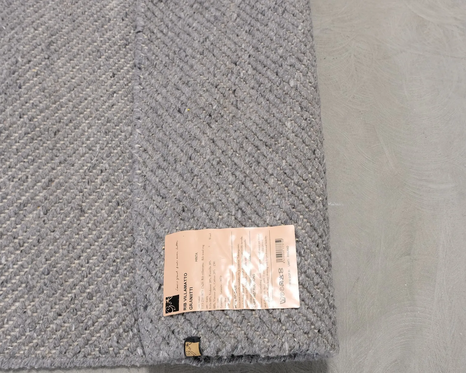 Gof RIB ullmatta 170 x 240 cm mörkgrå