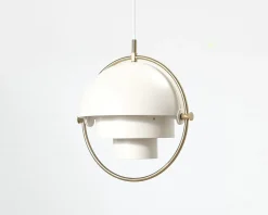 Gubi Multi-Lite pendellampa ø 25,5 cm vit / mässing