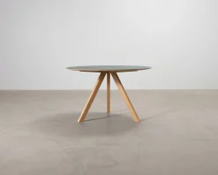 HAY CPH20 matbord ø 120 cm ek / grön linoleum