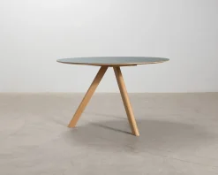 HAY CPH20 matbord ø 120 cm ek / grön linoleum