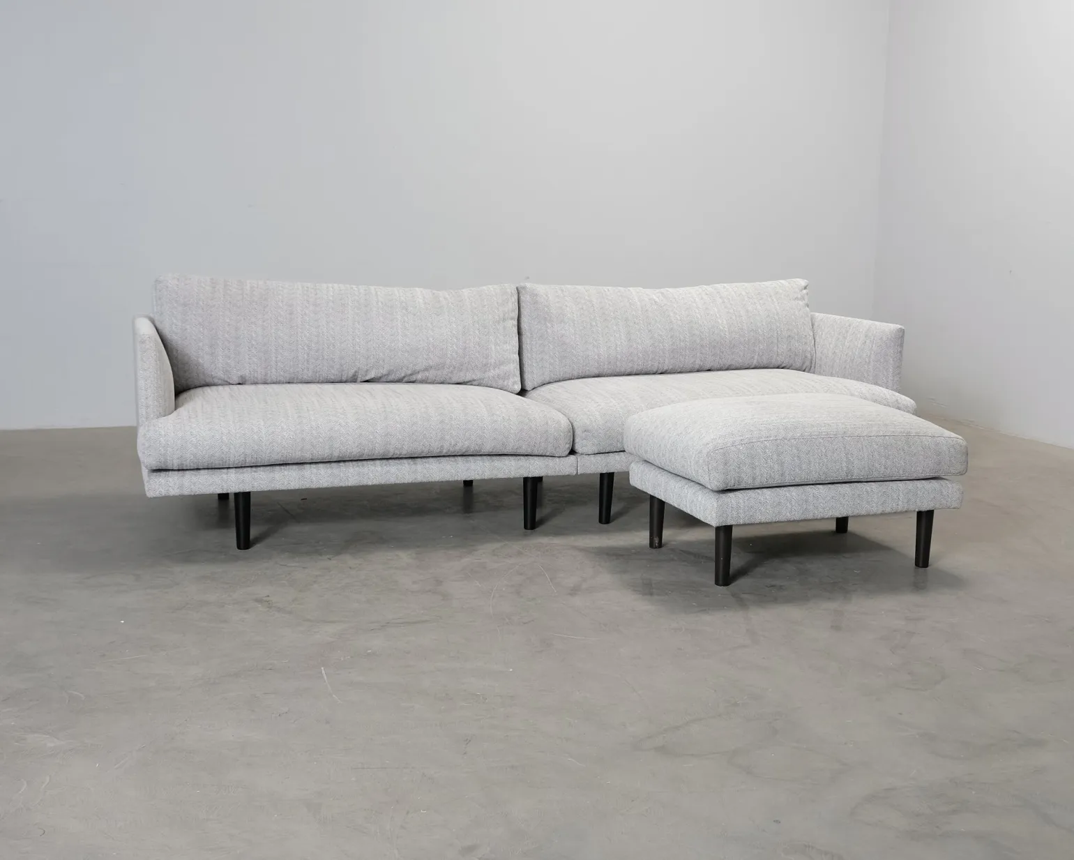 Homeline 4-sits soffa med fotpall grå