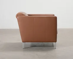 Interface fåtölj brun läder