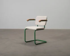 Knoll Cesca stol med armstöd beige / grön / bök