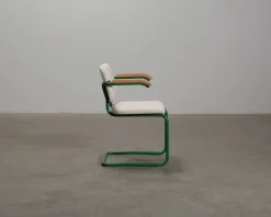 Knoll Cesca stol med armstöd beige / grön / bök