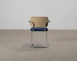 Knoll Cesca stol med armstöd brun / blå