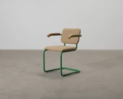 Knoll Cesca stol med armstöd brun / grön / bök